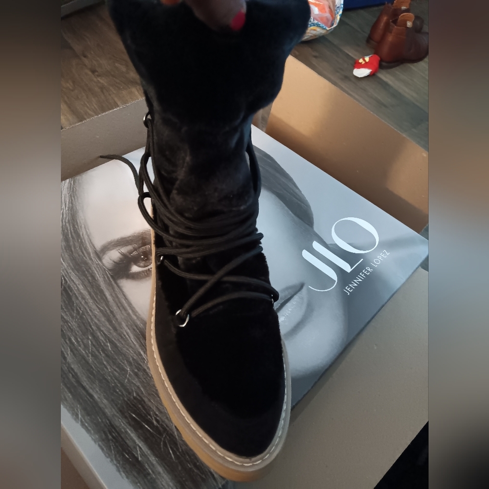 Pre-loved like New JLo Suede and Faux lace up Boots